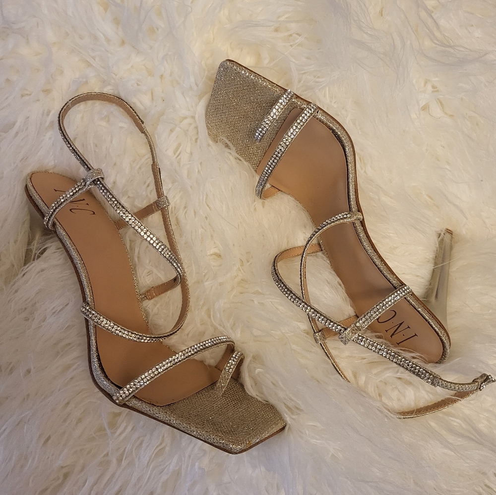 INC Artif Champagne Crystal Shoe